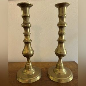 Pair of brass candle sticks holders